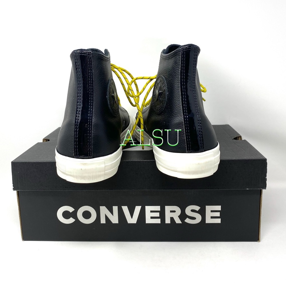 🔥 BLACK FRIDAY 🔥 Converse Ctas High Leather Black Citron Men’s 163339C - Picture 7 of 8